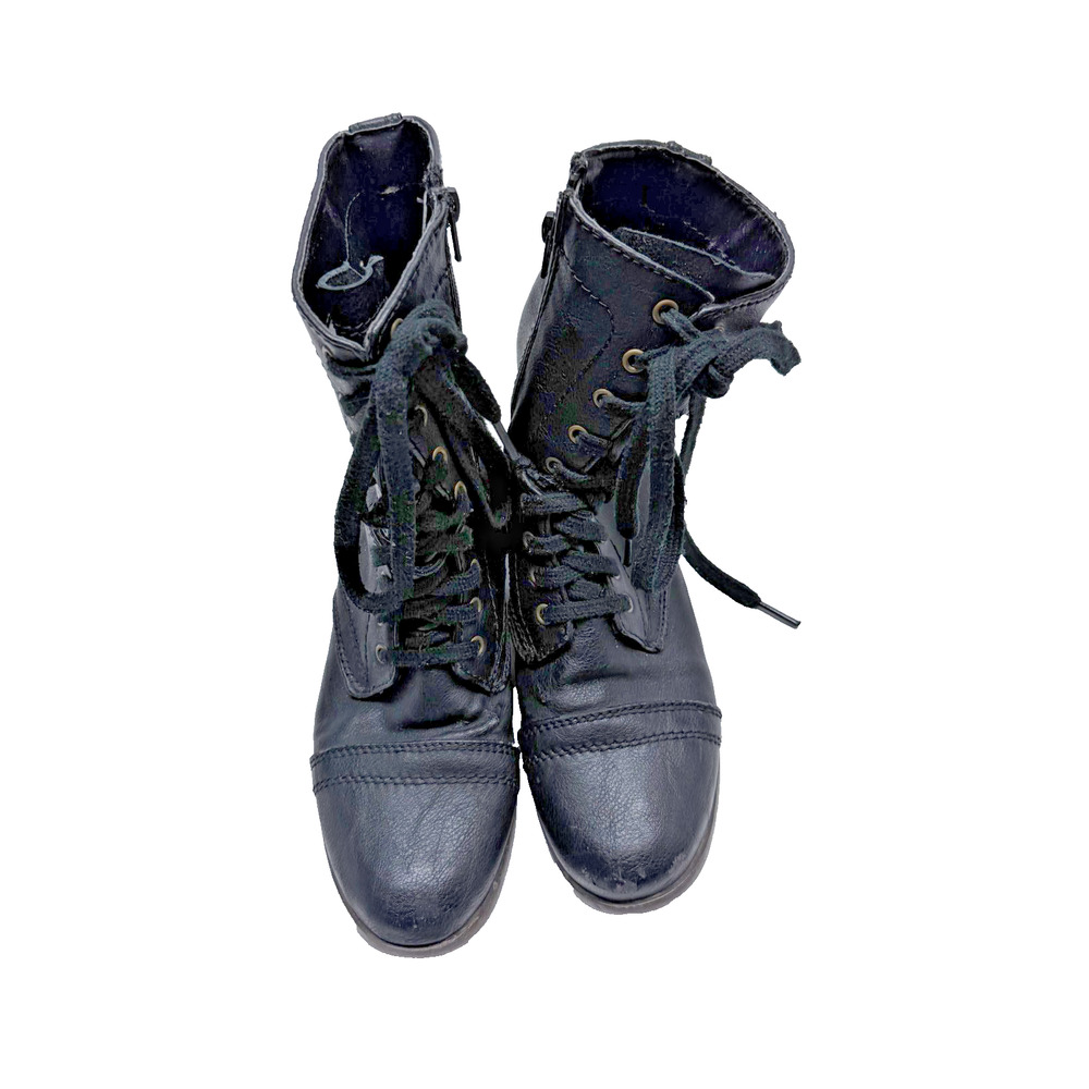 Candie's Black Lace-Up Mid-Calf Boots